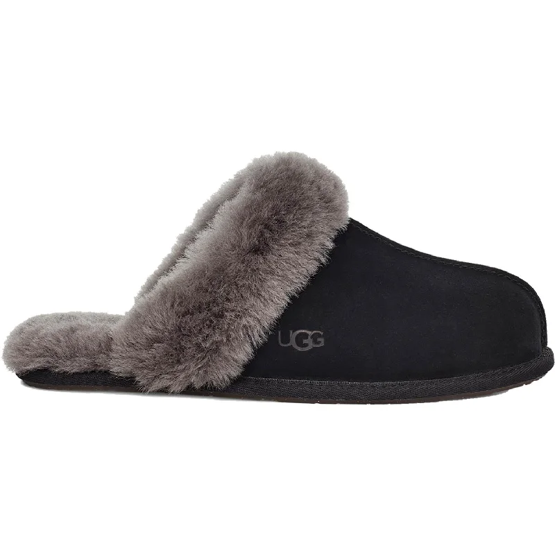 slippers for kids-  slippers for ultimate warmth and comfort-Women's UGG Scuffette II Black/Grey Suede