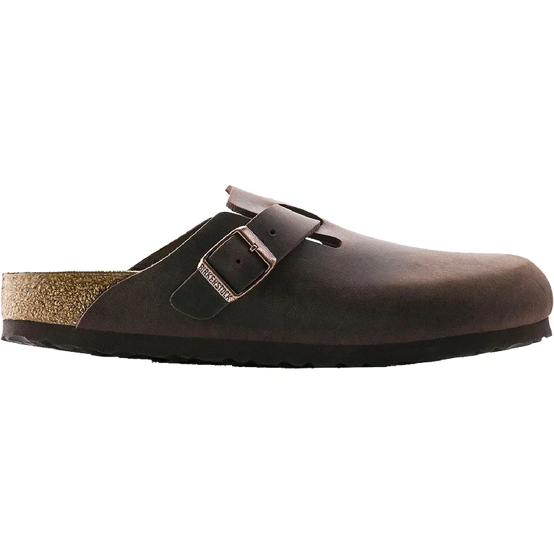 mules-&-clogs-with-heavy-duty-sole-Clogs-with-padded-arch-Unisex Birkenstock Boston Habana Oiled Leather