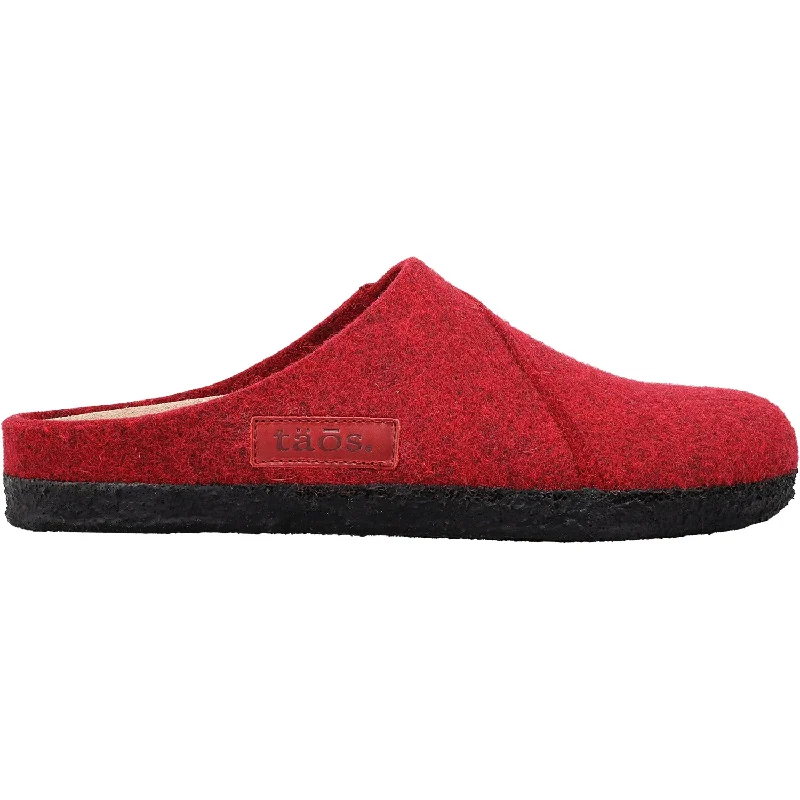 stylish slippers-  slippers for ultimate winter comfort-Women's Taos Wooled Class Red Wool