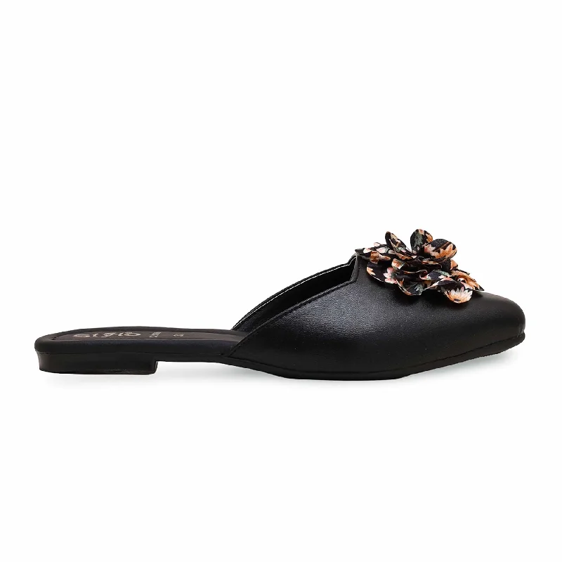 anti skid slippers-  slippers for relaxing weekends-Black Casual Mule CL1866