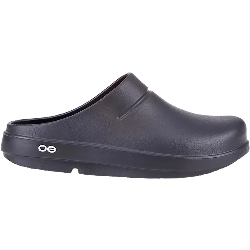 mules-&-clogs-with-light-support-Mules-for-casual-dresses-Unisex OOFOS OOcloog Black Matte Synthetic