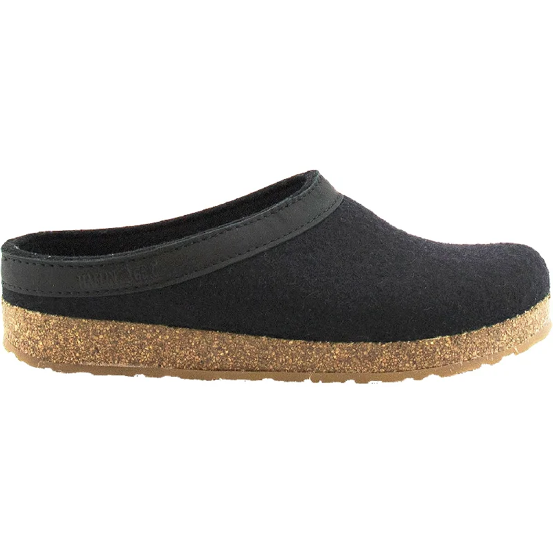 mules-&-clogs-for-teachers-Mules-for-professional-appearance-Unisex Haflinger GZL Black Wool