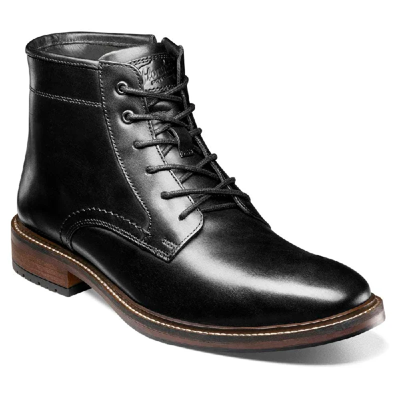 boots for spring season-  Florsheim Forge Plain Toe Black Lace Up Boots