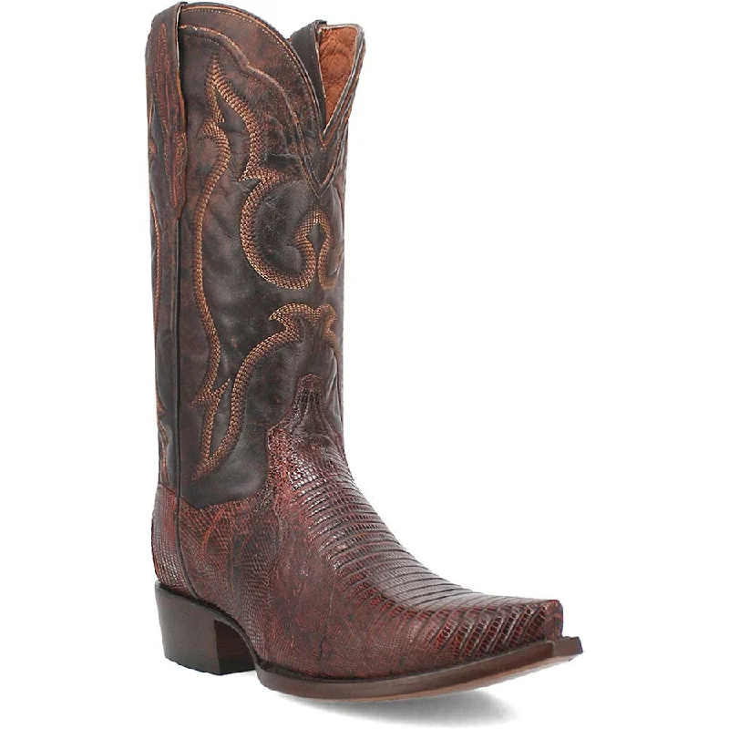 boots for survival situations-  Dan Post Men's Snip Toe Exotic Western Hearst Cognac Lizard Boots