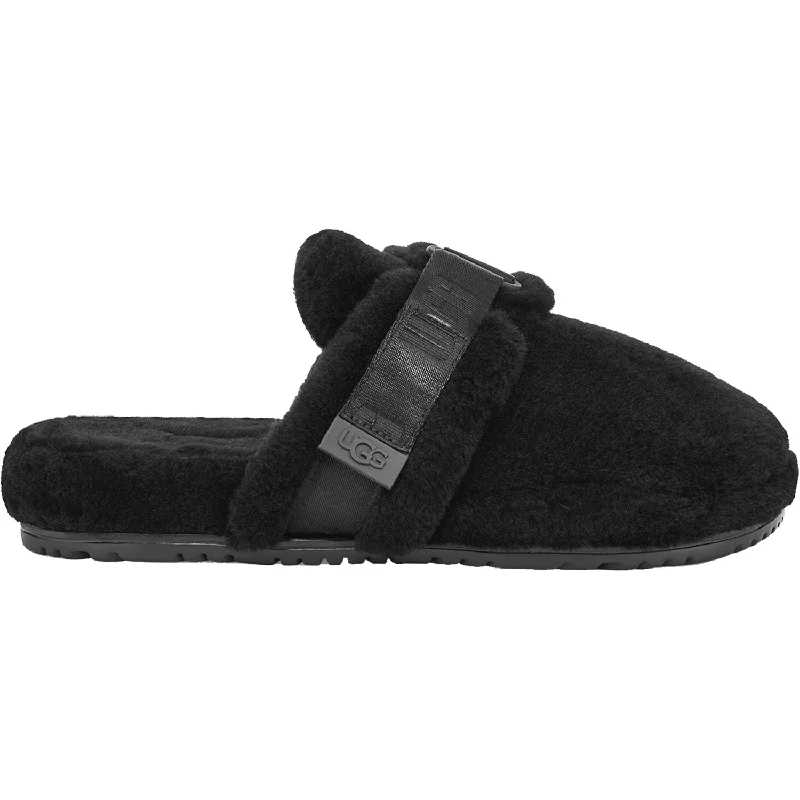 comfortable lightweight slippers-  slippers with trendy outdoor look-Men's UGG Fluff It Black TNL Fluff Wool