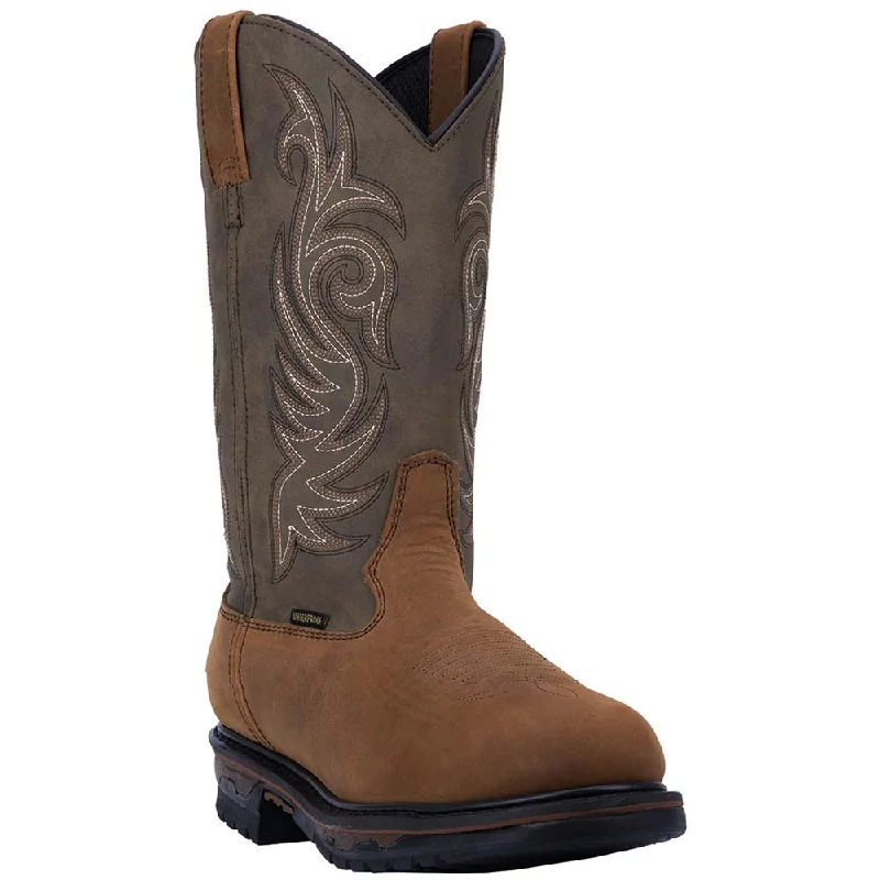 boots with lace-up-  Laredo Sullivan Tan Waterproof Distressed Leather Boots