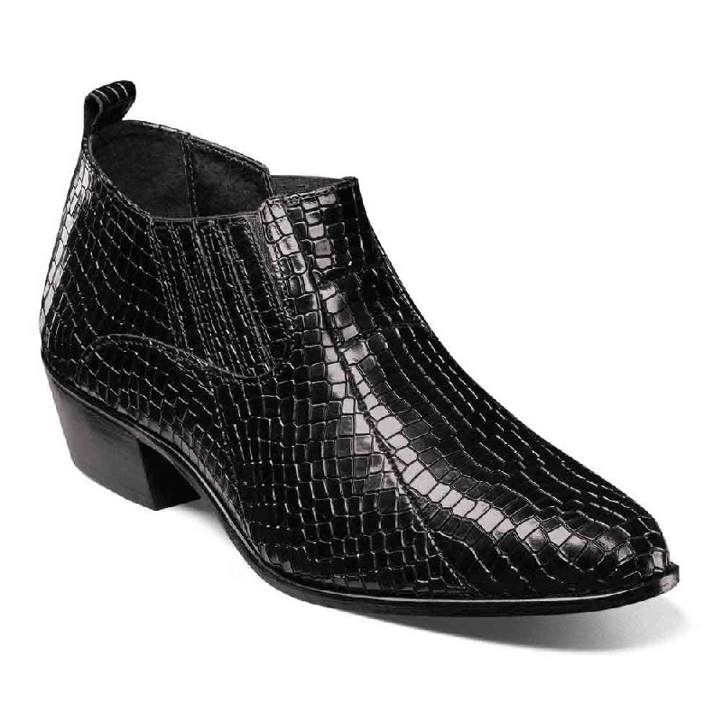 boots for trendy style-  Stacy Adams SANDOVAL Black Cuban Heeled Boots