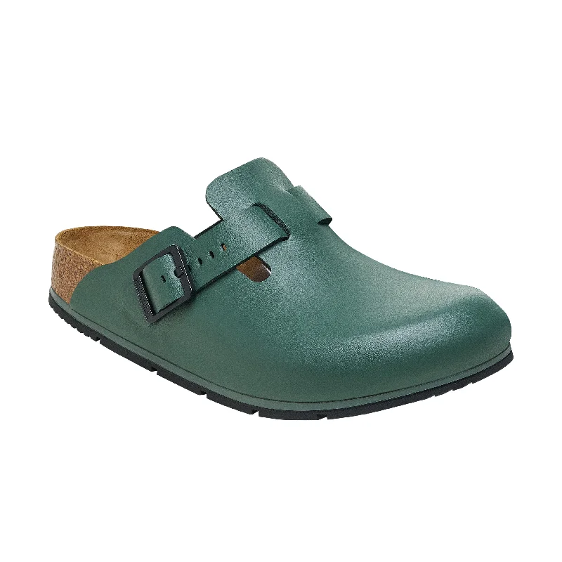 mules-&-clogs-with-wedge-heel-Leather-clogs-with-adjustable-straps-Boston Pro Thyme PU Coated Natural Leather