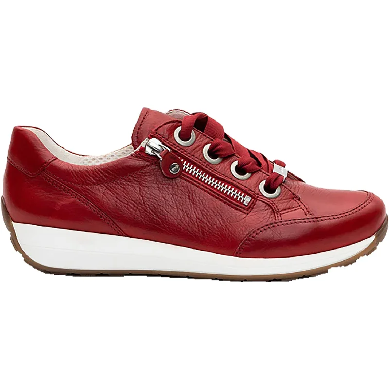 casual shoes for light hiking-Casual shoes for active weekends-Women's Ara Ollie Red Leather