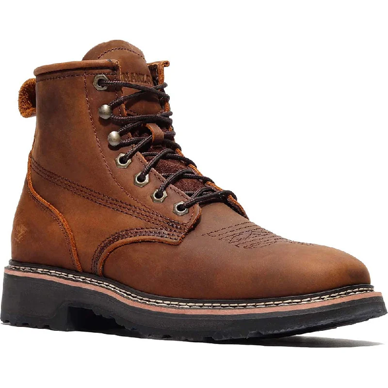 boots for cool weather-  Bonanza Rancher GRIT 6" Crazy Brown Square Toe Lacer Boots