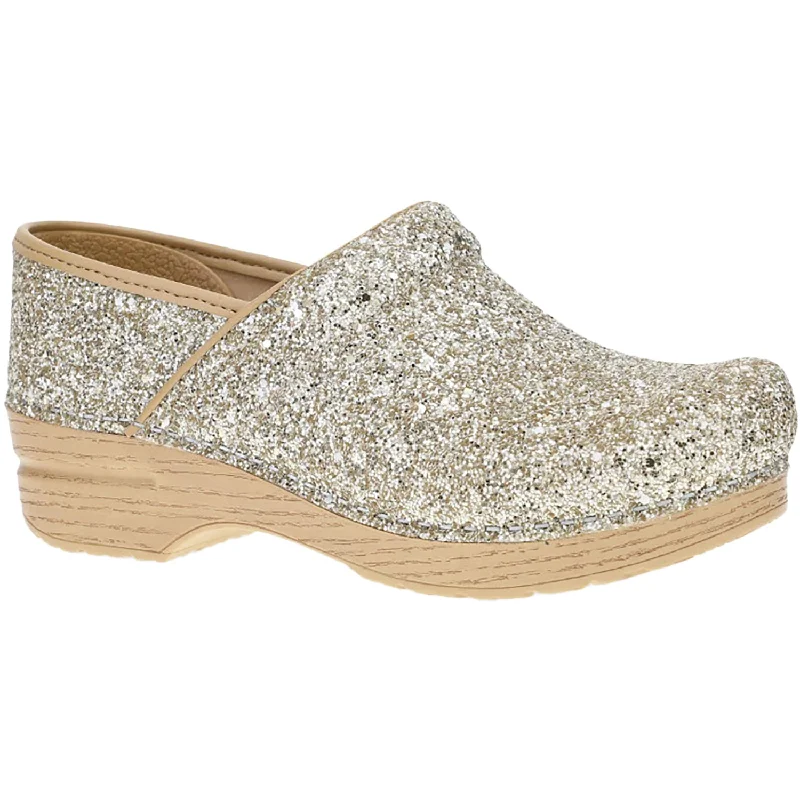 mules-&-clogs-with-cork-footbed-Clogs-for-summer-parties-Women's Dansko Professional Champagne Glitter