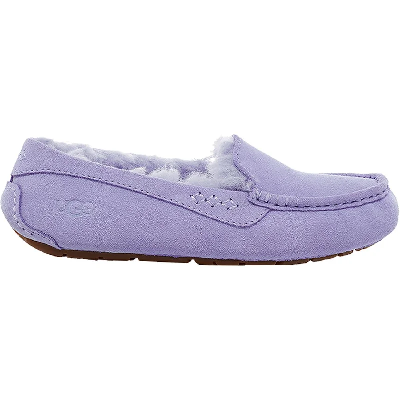 slippers for swollen feet-  slippers with fur details-Women's UGG Ansley Cornflower Suede