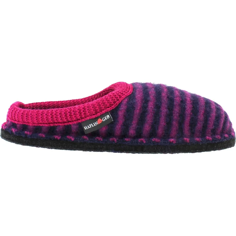 plush slippers-  slippers with soft cotton lining for comfort-Women's Haflinger Cathy Navy/Cardinal Wool