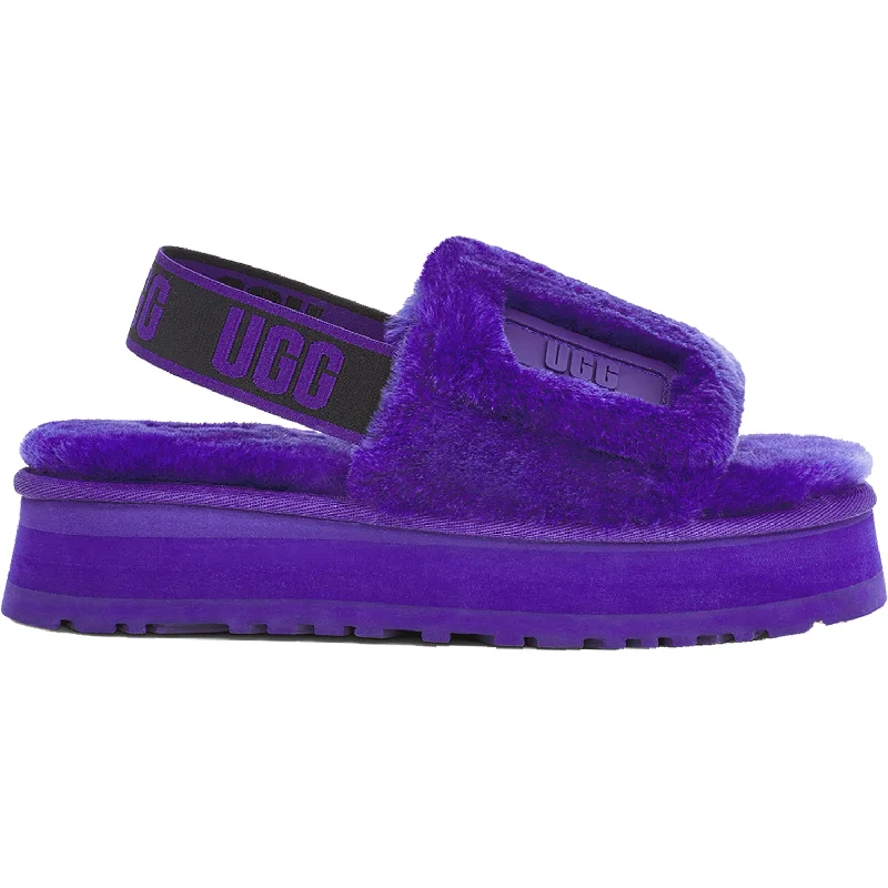 slippers for swollen feet-  slippers for indoor comfort with a style-Women's UGG Disco Slide Violet Night Sheepskin