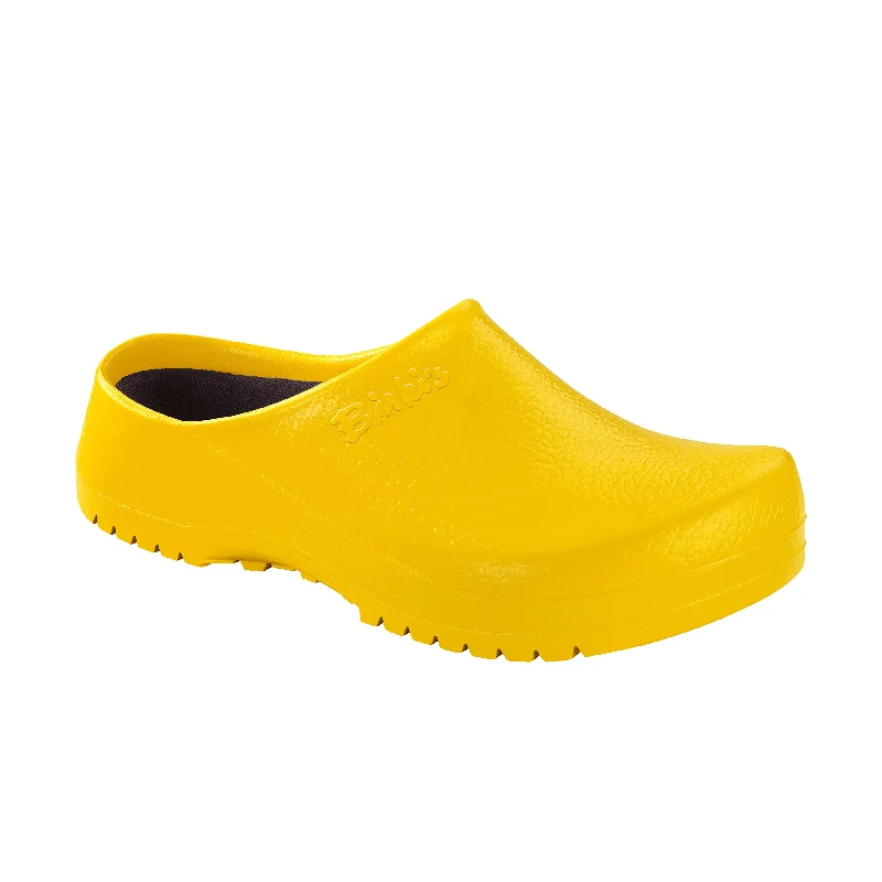 mules-&-clogs-with-classic-appearance-Platform-clogs-for-summer-Super Birki Yellow Polyurethane