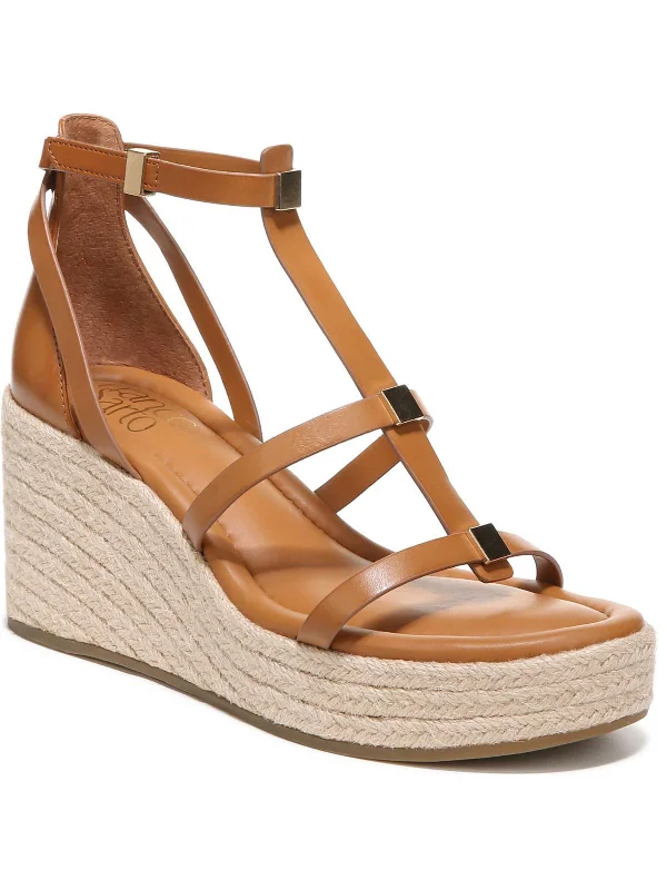 sandals for vacation dressing-  Sandals for all-day wear in the garden-Pana Womens Ankle Strap Open Toe Wedge Sandals