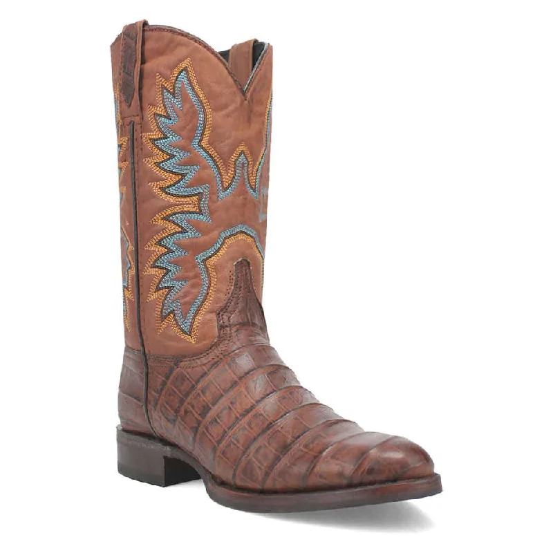 boots with steel toe-  Dingo Trail Boss Round Toe Brown Leather Boots