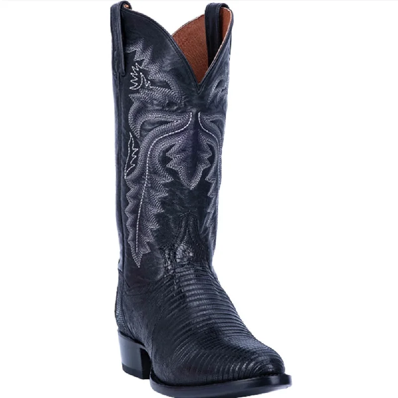 boots for outdoor activities-  Dan Post Black Winston Lizard Men’s Boot