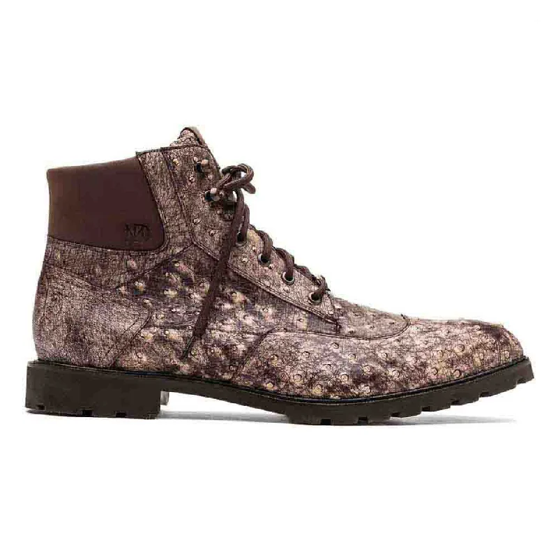 boots for shorts-  Marco Di Milano Renzo Stone Brown Ostrich Boots