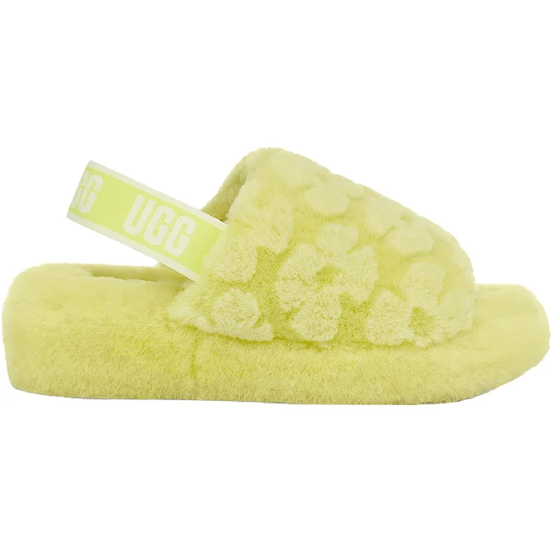 affordable slippers-  slippers for extra warmth and stylish comfort-Women's UGG Fluff Yeah Slide Poppy Pollen Sheepskin