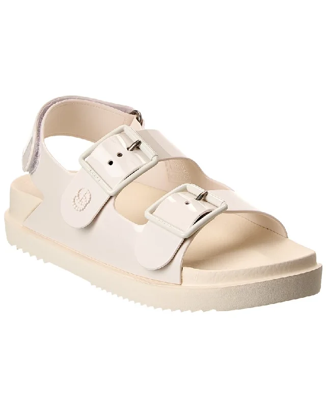 sandals with leather insole-  Sandals for hiking in warm temperatures-Gucci Double G Rubber Sandal