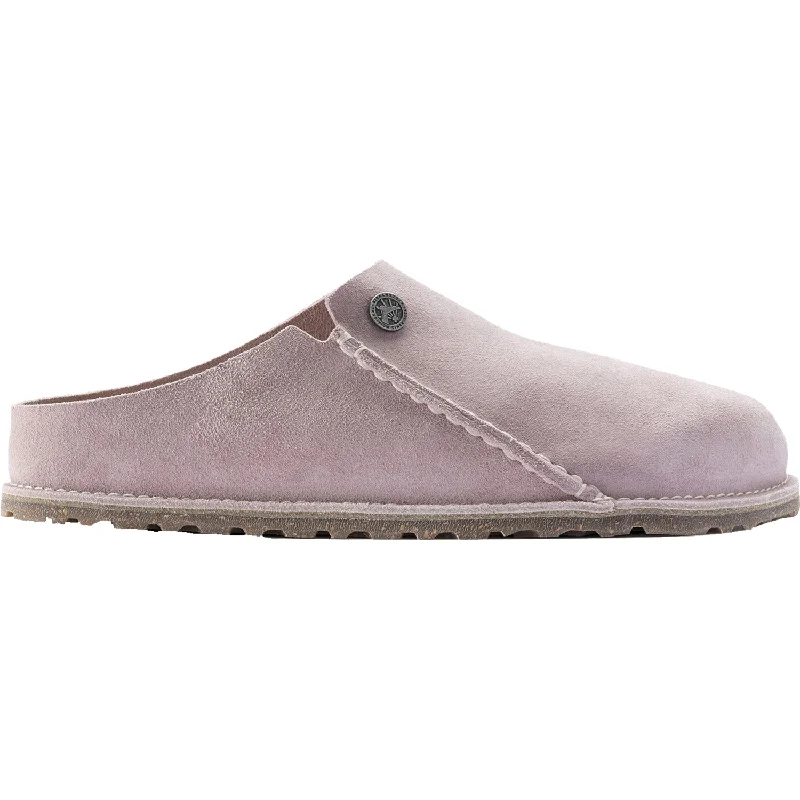 luxury home slippers-  slippers with soft shearling for warmth-Women's Birkenstock Zermatt Premium Lavender Blush Suede