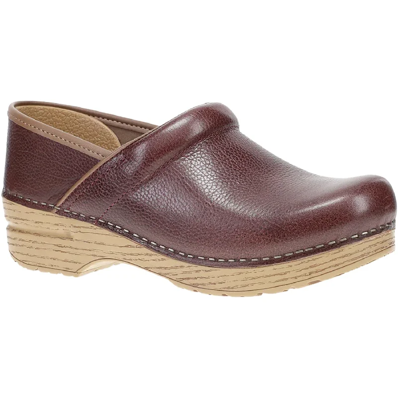 mules-&-clogs-with-all-day-comfort-Clogs-with-buckles-Women's Dansko Professional Cordovan Milled Leather