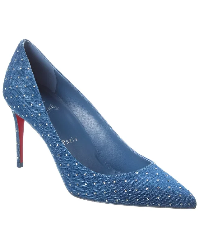 Christian Louboutin Kate Plum Strass 85 Denim Pump