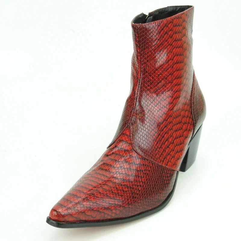 boots for modern outfits-  Fiesso FI-7240 Red Boots