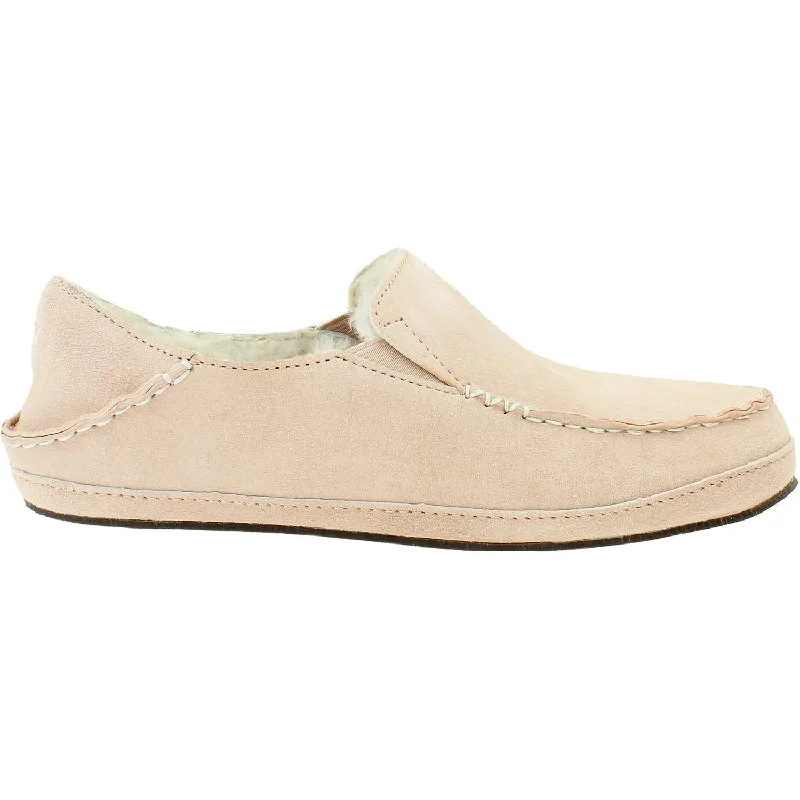 slippers for women-  slippers for walking with ease at home-Women's OluKai Nohea Slipper Coral Rose Nubuck