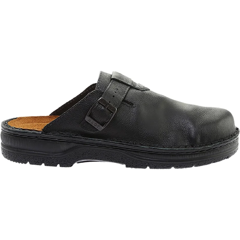 mules-&-clogs-with-classic-appearance-Comfortable-mules-for-extended-wear-Men's Naot Fiord Black Leather