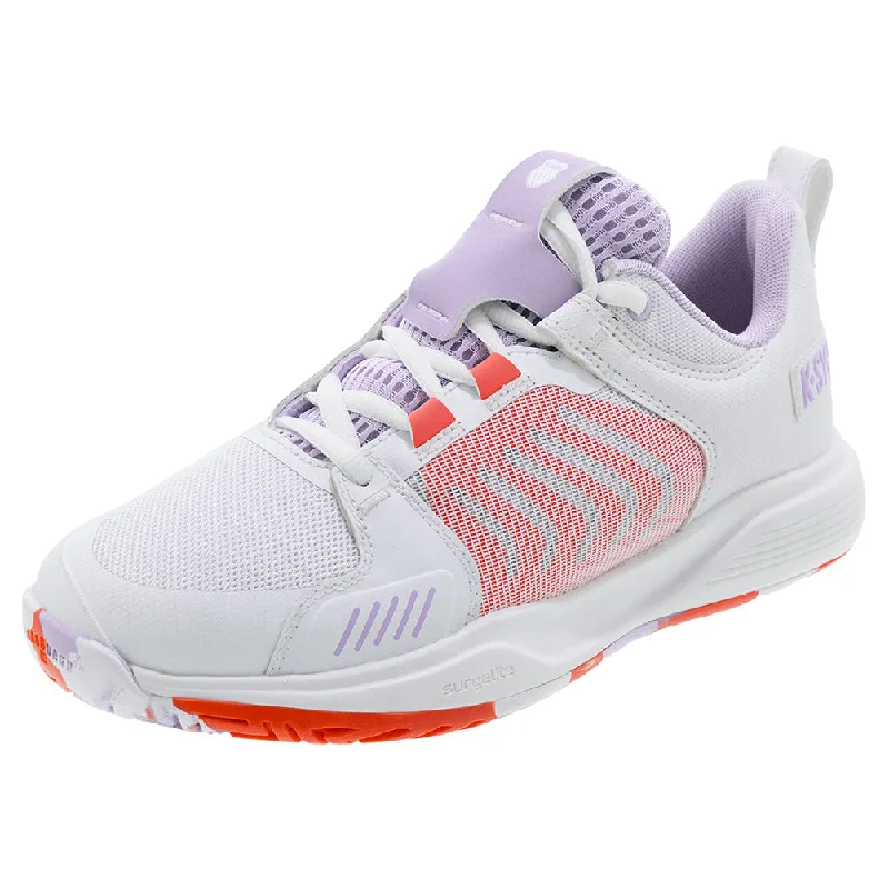 Women`s Ultrashot Team Tennis Shoes White and Orchid Petal