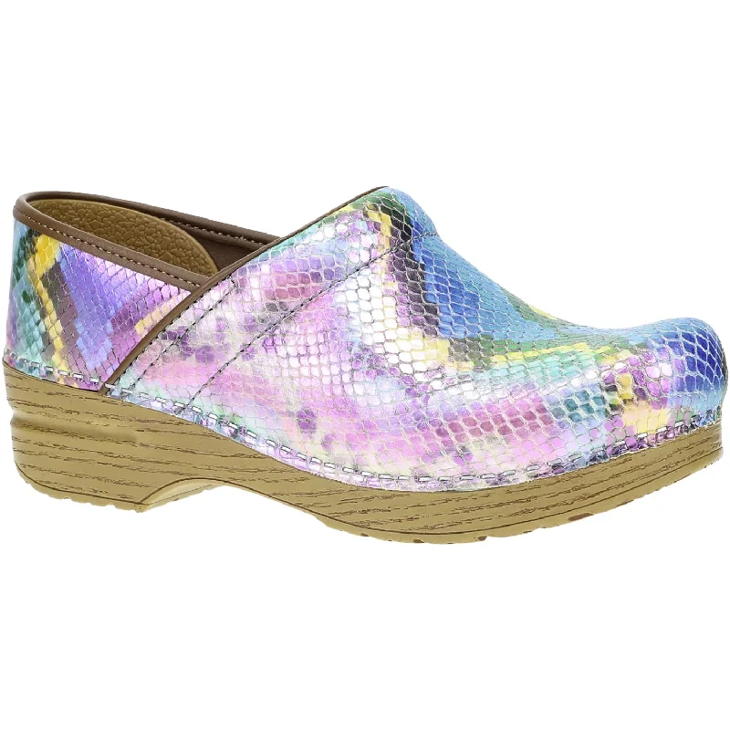 mules-&-clogs-with-supportive-heel-Clogs-with-padded-sole-Women's Dansko Professional Clog Mermaid Metallic Leather