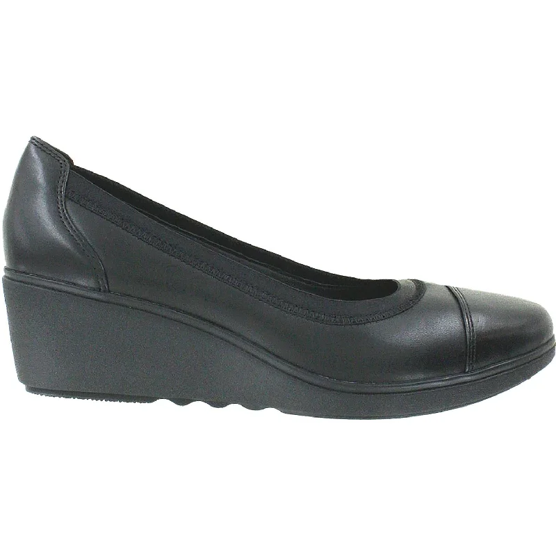 casual shoes for business travel-Casual shoes for stylish summer outings-Women's Clarks Un Tallara Liz Black Leather