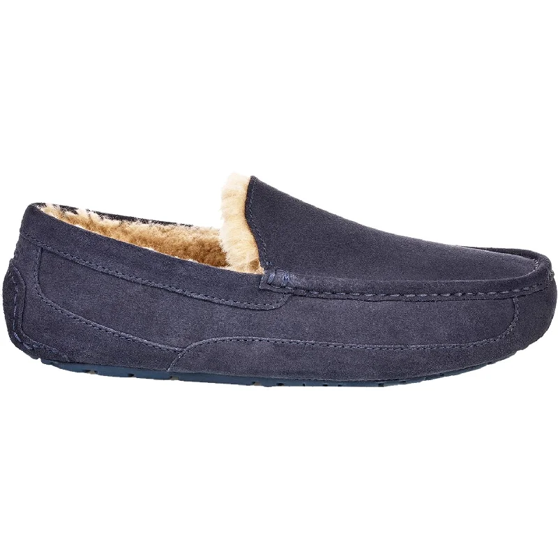 best slippers for women-  slippers for soft feet-Men's UGG Ascot True Navy Suede