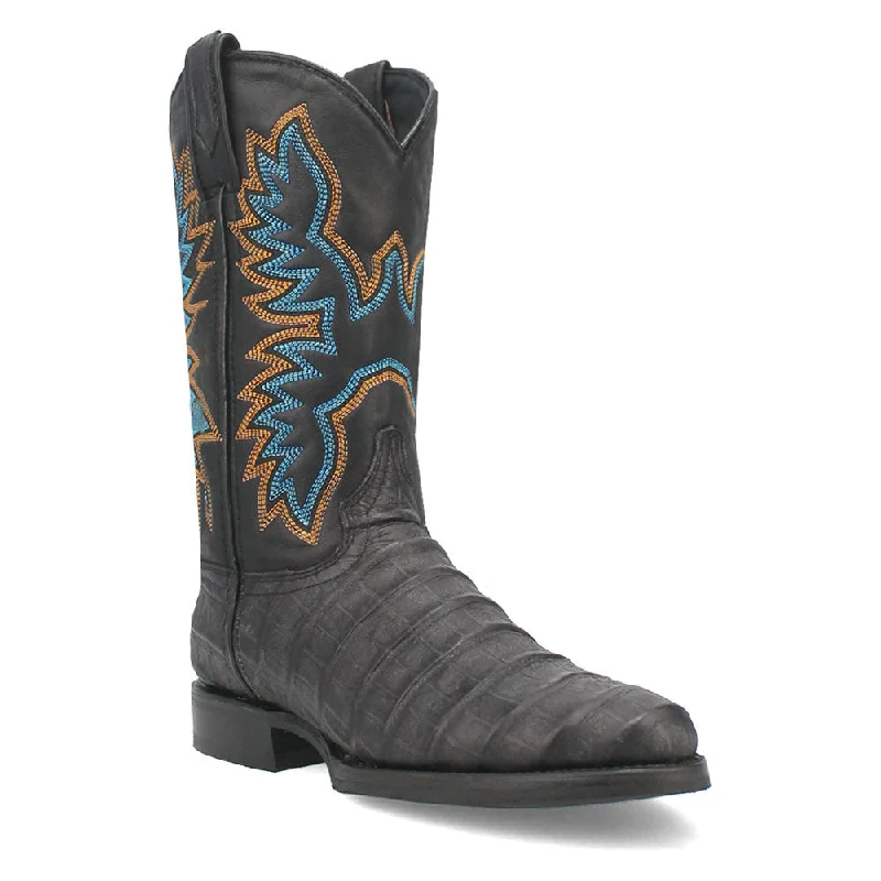 boots with orthopedic support-  Dingo Trail Boss Round Toe Black Leather Boots