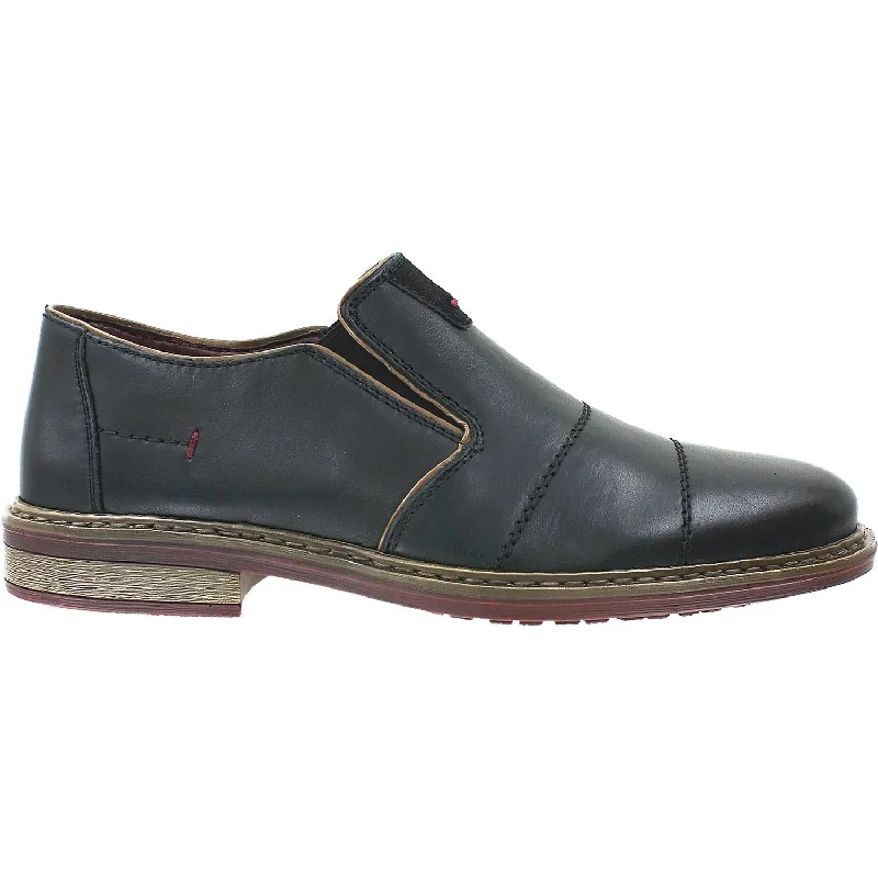 casual shoes for comfort and durability-Stylish casual shoes for casual office looks-Men's Rieker 17661-00 Dustin Black Leather