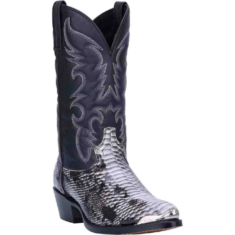 boots for factory workers-  Laredo Monty Black & White Snake Print Boots