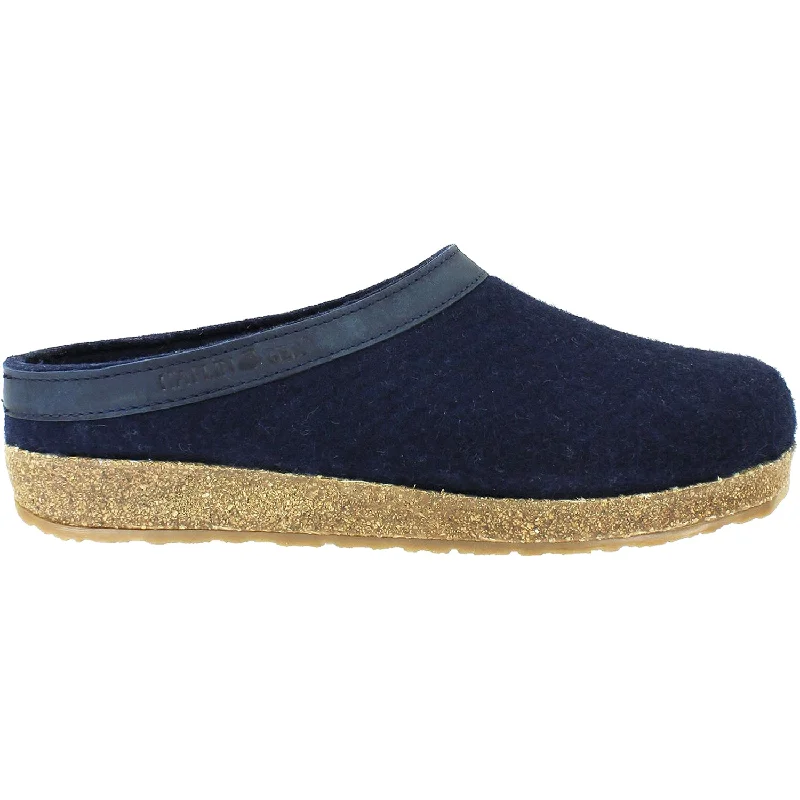 mules-&-clogs-with-elegant-finish-Mules-for-all-day-wear-Unisex Haflinger GZL Captains Blue Wool Felt