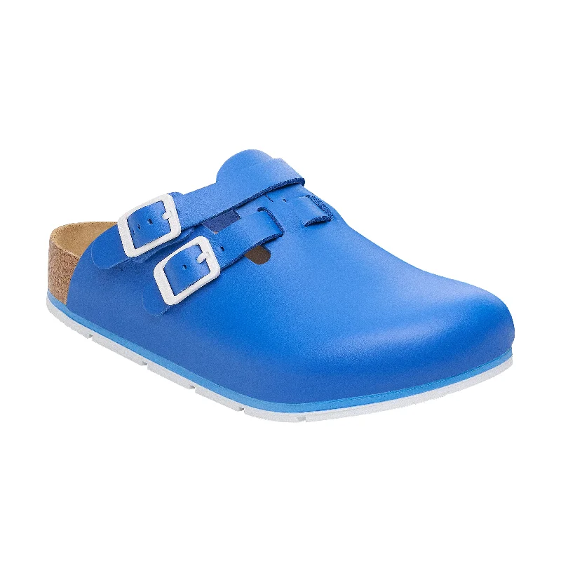 mules-&-clogs-for-home-Comfortable-clogs-for-office-Kay Pro Blue PU Coated Natural Leather