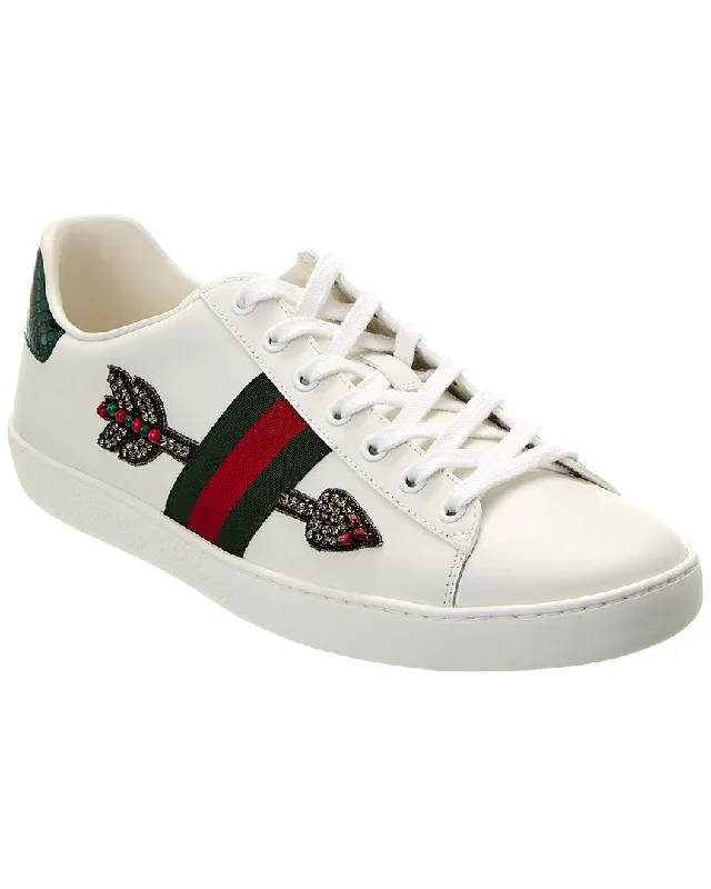 athletic shoes for wide feet men-  Shoes for running events with excellent arch support-Comfortable sandals for attending sunny outdoor events-Gucci Ace Embroidered Leather Sneaker