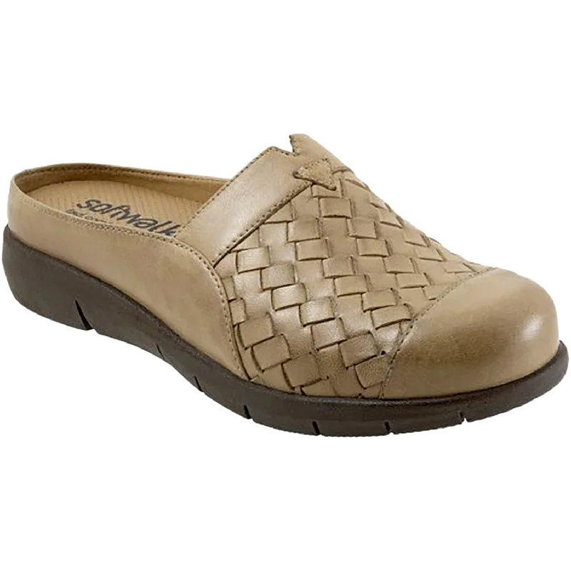 mules-&-clogs-with-orthopedic-design-Clogs-for-walking-Women's Soft Walk San Marcos II Cement Leather