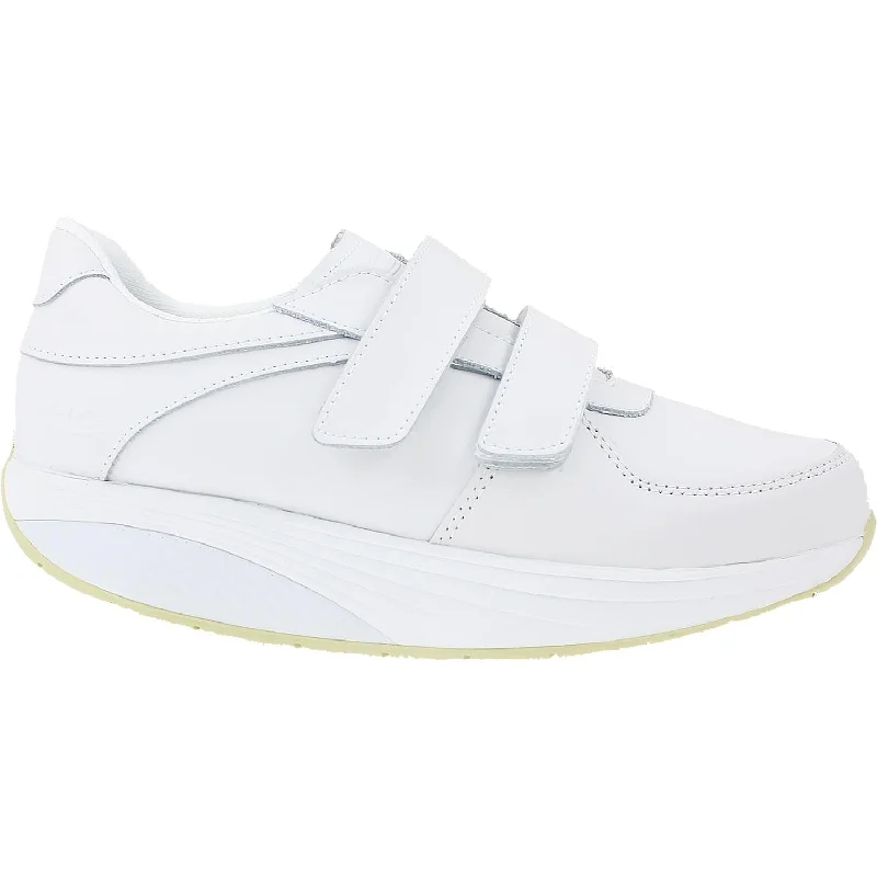 casual shoes for breathable mesh-Casual shoes for staying comfortable during errands-Unisex MBT Karibu 17 Velcro White Leather