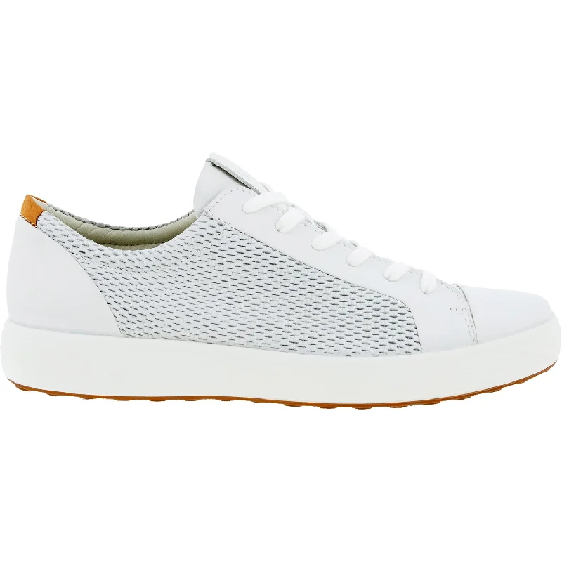 casual shoes for casual evenings-Casual shoes for comfortable outdoor sightseeing-Men's Ecco Soft 7 City Sneaker White/Lion Leather