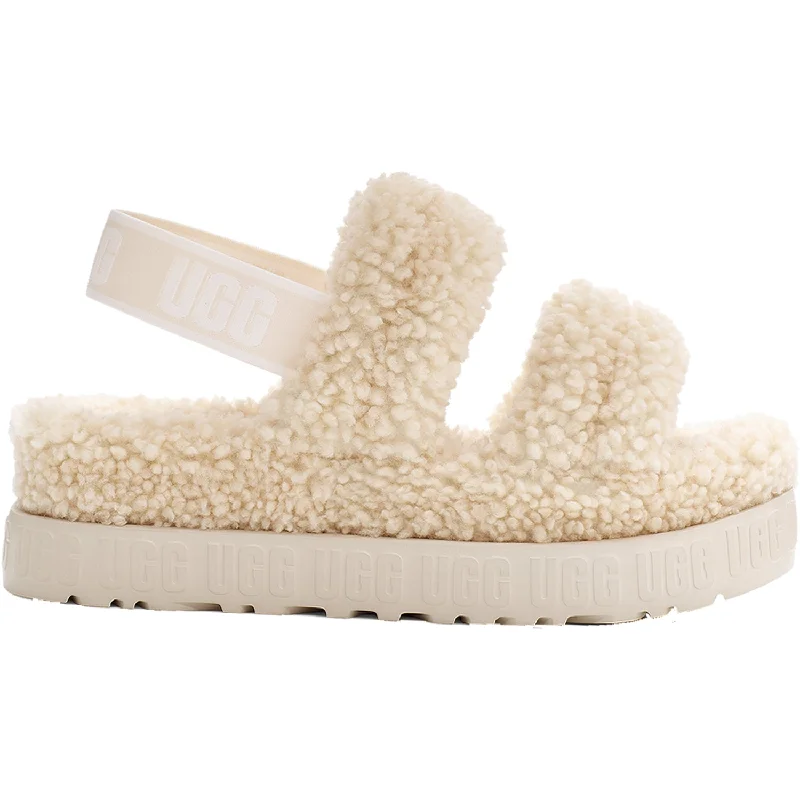 warm indoor house slippers-  slippers for staying stylish at home-Women's UGG Oh Fluffita Natural Sheepskin