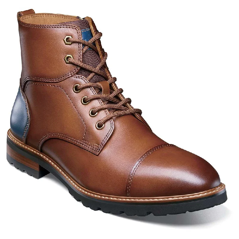 boots for pants-  Florsheim Renegade Cap Toe Cognac Lace Up Boots