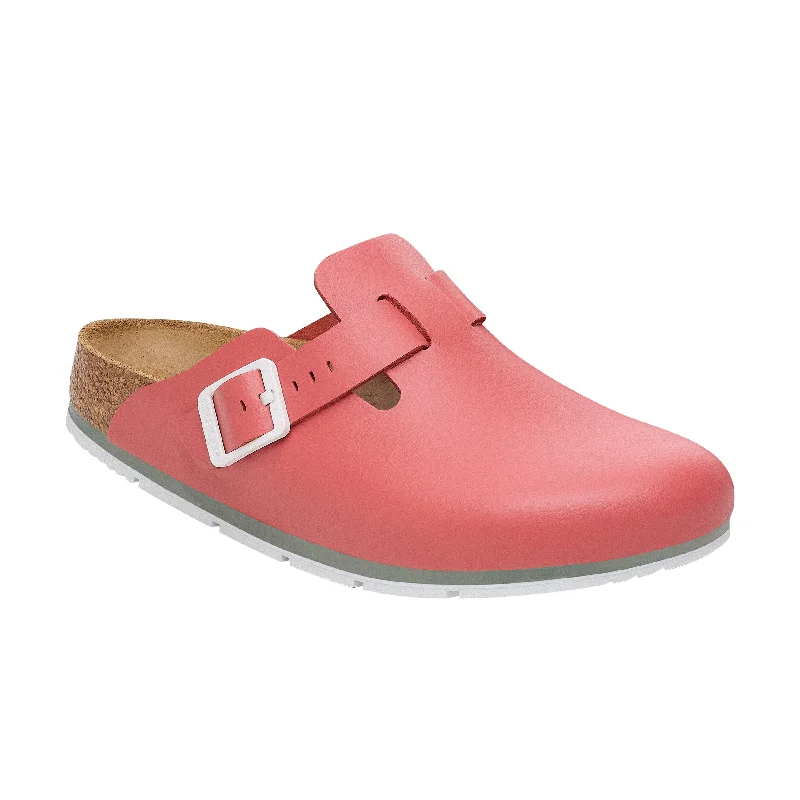 mules-&-clogs-with-platform-Stylish-leather-clogs-for-spring-Boston Pro Mars Red PU Coated Natural Leather