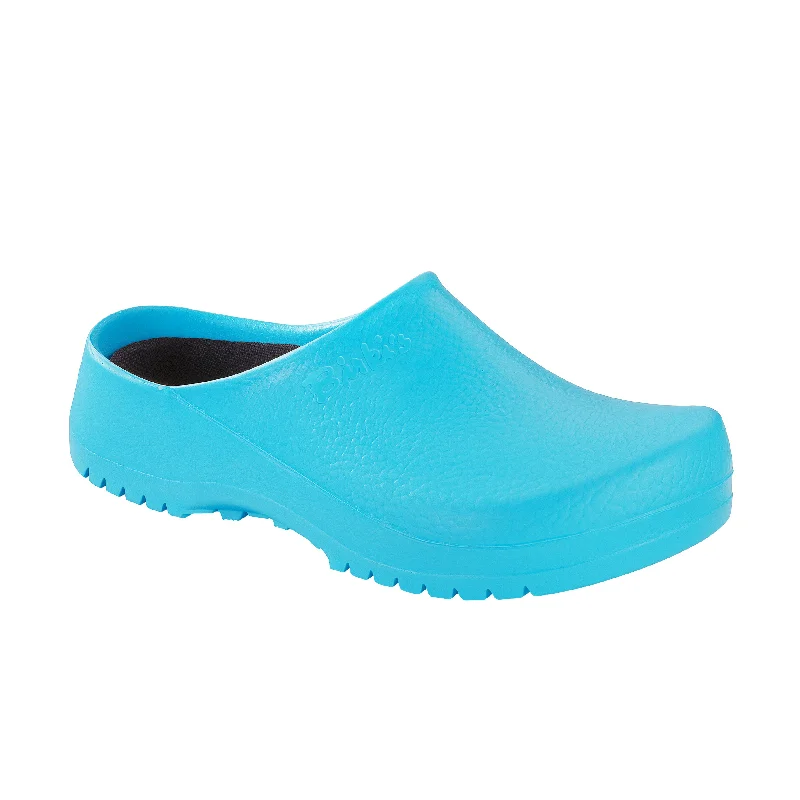 mules-&-clogs-with-embroidery-Designer-clogs-with-cushion-Super Birki Fusion Light Blue Polyurethane