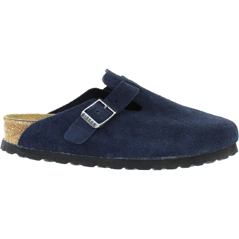 mules-&-clogs-for-plantar-fasciitis-Leather-mules-for-comfort-Unisex Birkenstock Boston Soft Footbed Night Suede