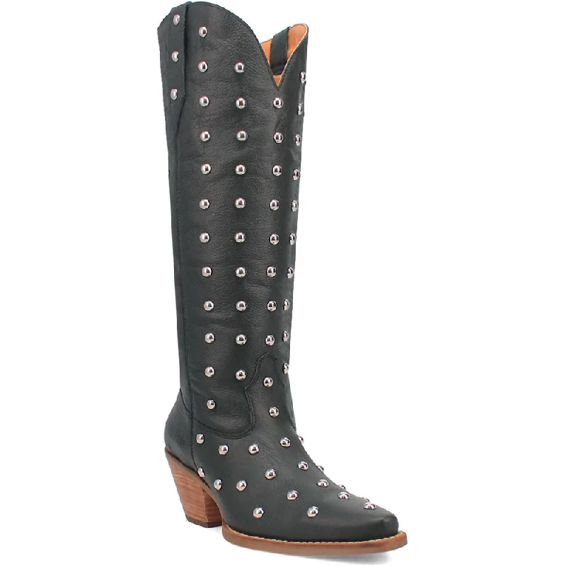 boots for doctors-  Dingo's Broadway Bunny Black Studded Snip Toe Leather Boots